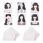 Magibeads 120Pcs 6 Style Rectangle Cardboard Earring Display Cards, for Jewlery Display, Woman Pattern, Mixed Color, 8x6x0.04cm, 20pcs/color