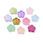 Transparent Glass Beads, Star, Baking Paint, Mixed Color, 14x15x5mm, Hole: 1.2mm(DGLA-E004-03A)