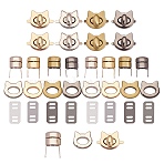 8 Sets 4 Styles Zinc Alloy Bag Twist Lock Accessories, Handbags Turn Lock, Cat, Mixed Color, 25x28x24mm, 2sets/color(AJEW-SZ0001-48)