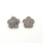 Handmade Wool Yarn Knitting Ornament Accessories, for DIY Craft Making, Flower, Dark Gray, 15x3mm(DIY-WH0187-01C)