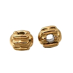 304 Stainless Steel Beads, Ion Plating(IP), Nuggets, Real 18K Gold Plated, 4x4x4.5mm, Hole: 1.4mm(STAS-L315-056G)