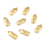 Brass Micro Pave Cubic Zirconia Charms, Long-Lasting Plated, Octagon with Star, Mixed Color, 14x6x1.5mm, Hole: 1.2mm(ZIRC-I054-12G)