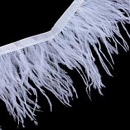 Fashion Ostrich Feather Cloth Strand Costume Accessories, White, 80~100mm, about 10yards/bag(FIND-R030-8-10cm-16)