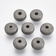 CCB Plastic Spacer Beads, Flat Round, Plated Tin Color, 6x3mm, Hole: 1.5mm, about 6500pcs/500g(CCB-S160-332A)