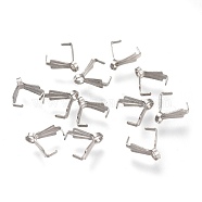 304 Stainless Steel Ice Pick Pinch Bails, Stainless Steel Color, 8x7.5x3mm, Hole: 1.6mm, Pin: 1mm(STAS-F263-01B-P)
