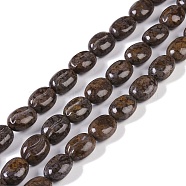 Natural Red Snowflake Obsidian Beads Strands, Coffee Bean, 10.5x13.5x7.5mm, Hole: 1mm, about 30pcs/strand, 14.76''(37.5cm)(G-K362-D01-01)