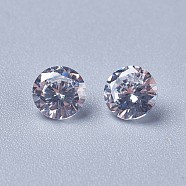 Cubic Zirconia Pointed Back Cabochons, Diamond, Faceted, Clear, 5x3mm(ZIRC-WH0001-B06)