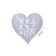 Valentine's Day DIY Heart Cup Mat Silicone Molds, Resin Casting Molds, For UV Resin, Epoxy Resin Craft Making, Heart Pattern, White, 102x102x10mm, Inner Diameter: 96x98x8mm(PW-WG26162-05)