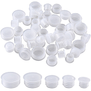 50Pcs 5 Style Plastic Bottle Stoppers, for Wine Bottle, Column, White, 14.5~24.5x10~11mm, Inner Diameter: 9.5~19mm, 10pcs/style(AJEW-GF0007-49)