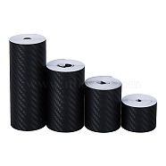 4 Rolls 4 Style Carbon Fiber Waterproof Self Adhesive Car Stickers, Black, 30~100x0.2mm, 1 roll/style(AJEW-FH0004-14)