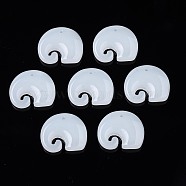 Imitation Jade Glass Pendants, Elephant, White, 16x18.5x4.5mm, Hole: 1.2~1.4mm(GLAA-S054-32B)