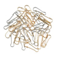 100Pcs 2 Colors Iron Keychain Clasp Findings, Nickel Free, Platinum & Golden, 11x3.5x1mm, 50pcs/color(IFIN-YW0003-38A)