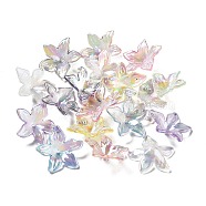 Transparent Acrylic Bead Caps, Flower, Mixed Color, 28x26x7mm, Hole: 1.8mm(MACR-K356-15B)