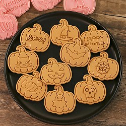 Halloween Plastic Cookie Candy Food Cutters Molds, for DIY, Kitchen, Baking, Kids Birthday Party Supplies Favors, Pumpkin, 66.5x67.5x20mm, 10pcs/set(DIY-K080-10)