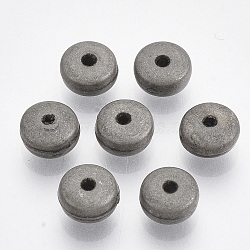 CCB Plastic Spacer Beads, Flat Round, Plated Tin Color, 6x3mm, Hole: 1.5mm, about 6500pcs/500g(CCB-S160-332A)