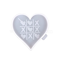 Valentine's Day DIY Heart Cup Mat Silicone Molds, Resin Casting Molds, For UV Resin, Epoxy Resin Craft Making, Heart Pattern, White, 102x102x10mm, Inner Diameter: 96x98x8mm(PW-WG26162-05)