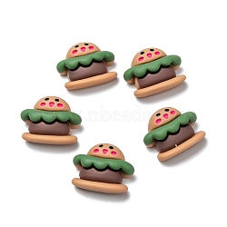 Imitation Food Resin Cabochons, DIY Accessories, Phone Case Decoration, Hamburger Shape, Peru, 14.5x17x7mm(CRES-P015-A05)