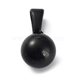Ion Plating(IP) 201 Stainless Steel Charms, Round Charms, Black, 11x8mm, Hole: 2.5x5.5mm(STAS-G284-13C-B)