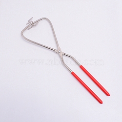 Stainless Steel Crucible Tongs, Serrated Tips, Stainless Steel Color, 32.7x10.1x2.9cm(TOOL-WH0121-74)