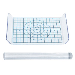 DIY Clay Craft Kit, with Acrylic Transparent Pressure Plate and Rods Solid, Clear, 198x20.5mm, 17.5x11cm, 2pcs/set(DIY-PH0027-83)