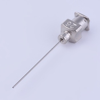 Stainless Steel Fluid Precision Blunt Needle Dispense Tips, Stainless Steel Color, 36.5x6mm, Inner Diameter: 4mm, Pin: 0.4mm