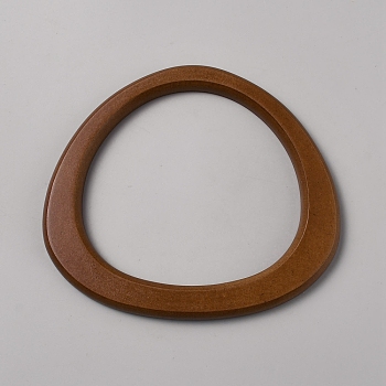 Wood Bag Handles, Letter D-Shaped, Saddle Brown, 13x14.6x0.9cm, Inner Diameter: 9.9x10.7cm