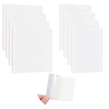 400 Sheets 2 Sizes PET Transparent Sticky Note Pads, Waterproof Memo Pad, for Office & School Supplies, Beige, 75~95x70~75.5x3mm, 50 sheets/pc, 4pcs/size