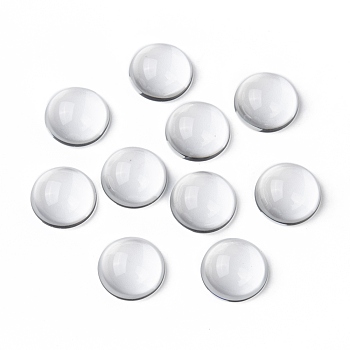 Transparent Half Round Glass Cabochons, Clear, 24~25x11~12mm