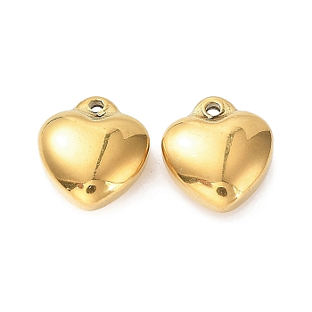 Ion Plating(IP) 304 Stainless Steel Charms, Puffed Heart, Golden, 11x10x6mm, Hole: 1.5mm