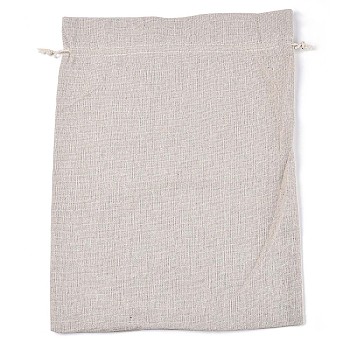 Cotton Cloth Packing Pouches Drawstring Bags, Gift Sachet Bags, Muslin Bag Reusable Tea Bag, Rectangle, Old Lace, 39x29.5cm