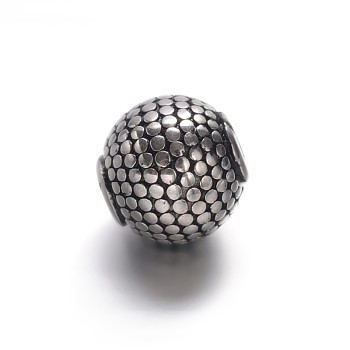 Drum 304 Stainless Steel Beads, Stainless Steel Color, 7x7mm, Hole: 2mm