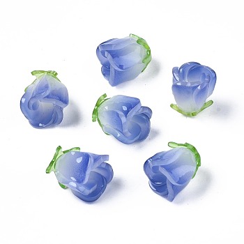 Plastic Beads, Flower, Royal Blue, 15x14x14mm, Hole: 1.2mm