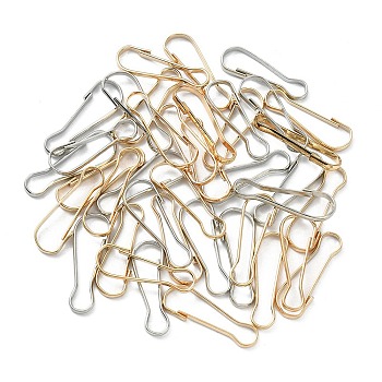 100Pcs 2 Colors Iron Keychain Clasp Findings, Nickel Free, Platinum & Golden, 11x3.5x1mm, 50pcs/color