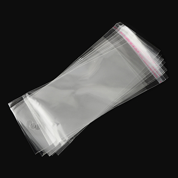 OPP Cellophane Bags, Rectangle, Clear, 17.5x7cm, Hole: 8mm, Unilateral Thickness: 0.035mm, Inner Measure: 12x7cm