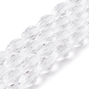 Clear Oval Glass Beads