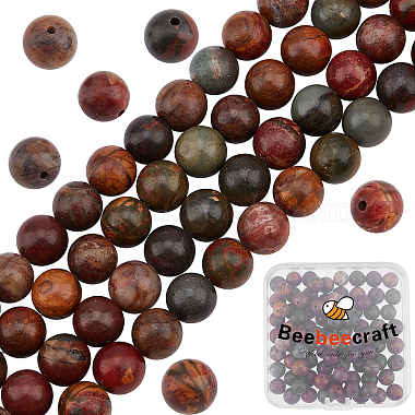 Beebeecraft 2 Strands Natural Polychrome Jasper/Picasso Stone/Picasso Jasper Bead Strands(G-BBC0001-03B)-1