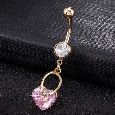 Pink Brass+Cubic Zirconia Body Jewelry