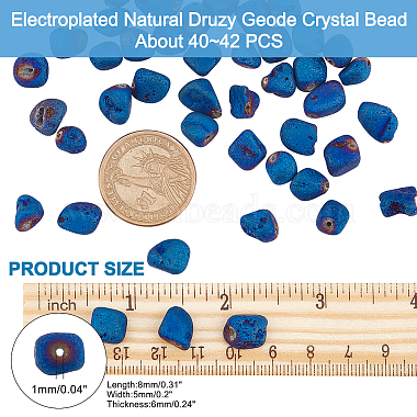 ARRICRAFT Electroplated Natural Druzy Geode Crystal Bead Strands(G-AR0003-52)-2