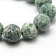 Tache verte naturelle givrée jasper brins de perles rondes(G-M064-10mm-10)-2