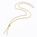 Ion Plating(IP) 304 Stainless Steel Box Chain Slider Necklace Making, Venice Chains Bolo Necklace Making, Golden, 23.62 inch(60cm)(X-AJEW-JB00777-02)