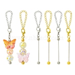 10Pcs 2 Colors Zinc Alloy Beadable Bar Pendant Decorations for DIY Crafts Jewelry Making, with Lobster Claw Clasps, Platinum & Golden, 120mm, 5pcs/color(AJEW-CJ0001-50)