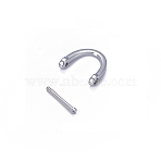 Alloy D-Ring Shackles Clasps, Platinum, 24x23.5x7mm, Inner Diameter: 17x15mm(PALLOY-WH0065-41A)