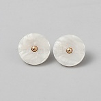 1-Hole Shank Buttons, Flat Round, Ghost White, 15x8mm, Hole: 2mm(BUTT-WH20002-30D)
