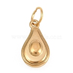 304 Stainless Steel Pendants, Golden, Avocado Charm, 16x9x5mm, Hole: 5mm(STAS-K304-18B-G)