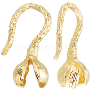 10Pcs Rack Plating Brass Hook Clasps, Long-Lasting Plated, Real 18K Gold Plated, 14.5x6mm(KK-BBC0010-48)
