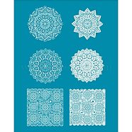 Silk Screen Printing Stencil, for Painting on Wood, DIY Decoration T-Shirt Fabric, Floral Pattern, 100x127mm(DIY-WH0341-099)