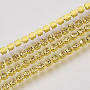 Electrophoresis Iron Rhinestone Strass Chains, Rhinestone Cup Chains, with Spool, Citrine, SS8.5, 2.4~2.5mm, about 10yards/roll(CHC-Q009-SS8.5-B09)