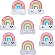 CHGCRAFT 6pcs 3 colors Silicone Beads, DIY Nursing Necklaces and Bracelets Making, Chewing Pendants For Teethers, Rainbow with Cloud, Mixed Color, 38x38.5x10mm, Hole: 2.5mm, 2pcs/color(SIL-CA0001-25)