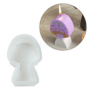 Mushroom Shape Candle Holder Silicone Molds, For Candle Making, Mushroom, 9.25x5.6x2.55cm(SIL-Z019-03B)