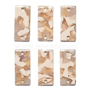 Cellulose Acetate(Resin) Links Connectors, Rectangle, Peru, 22x10x2.5mm(KY-R025-03E)